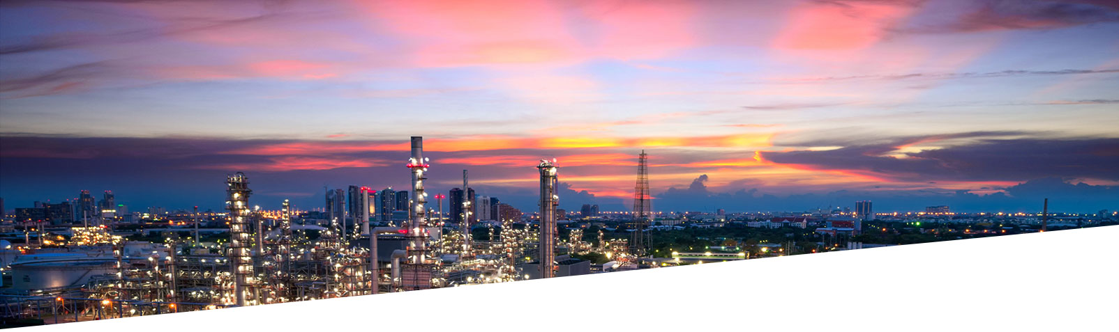 city skyline at sunset